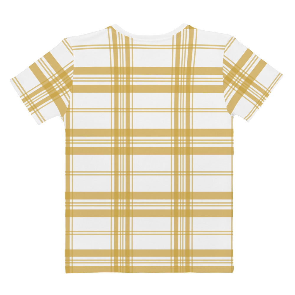 Mustard Tartan - Inspired By Zendaya - Sustainably Made Women’s Short Sleeve Tee