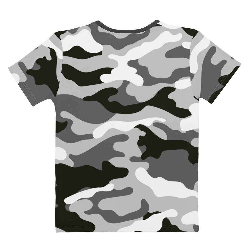 Grey Camo - Inspired By Zendaya - Sustainably Made Women’s Short Sleeve Tee