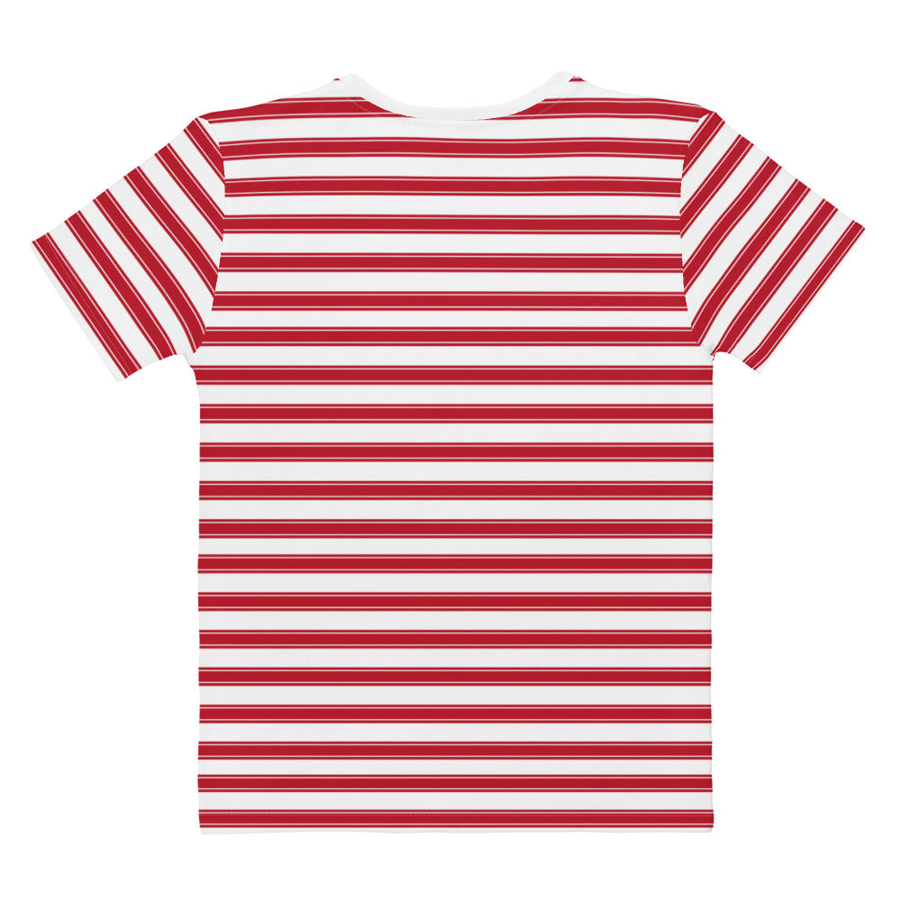 Red Stripes - Inspired By Selena Gomez - Sustainably Made Women's Short Sleeve Tee