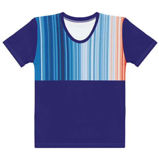 Climate Change Global Warming Stripes | Blue - Sustainably Made Women's t-shirt