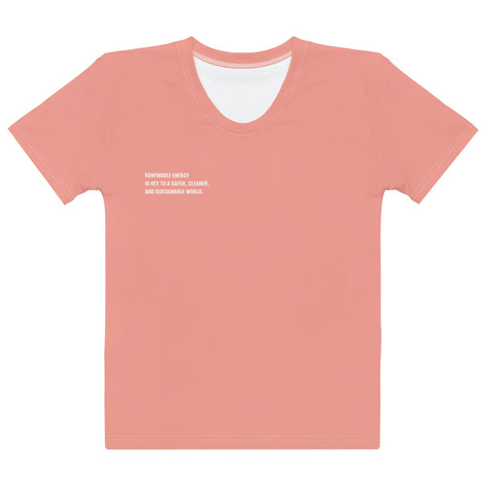 Coral Pink Climate Change Global Warming Statement - Sustainably Made Women's Short Sleeve Tee
