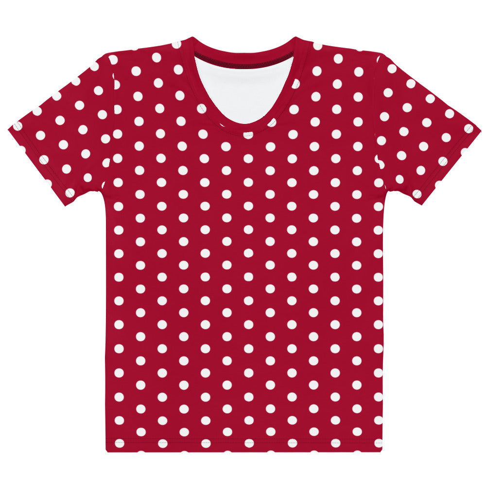 Maroon Polka Dot - Inspired By Taylor Swift - Sustainably Made Women's T-shirt