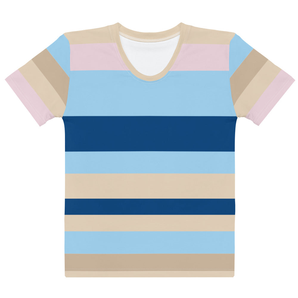 Stripes Multi Color - Inspired By Zendaya - Sustainably Made Women’s Short Sleeve Tee