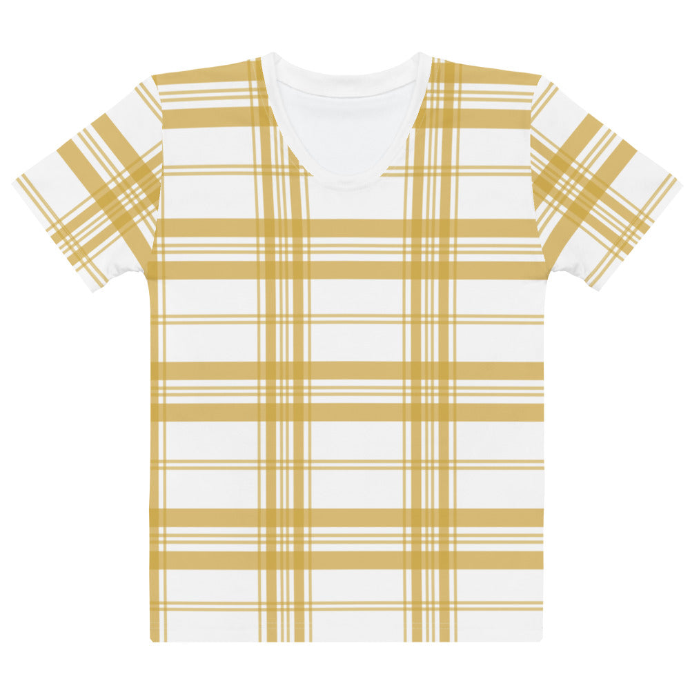 Mustard Tartan - Inspired By Zendaya - Sustainably Made Women’s Short Sleeve Tee