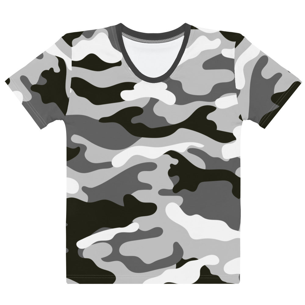 Grey Camo - Inspired By Zendaya - Sustainably Made Women’s Short Sleeve Tee