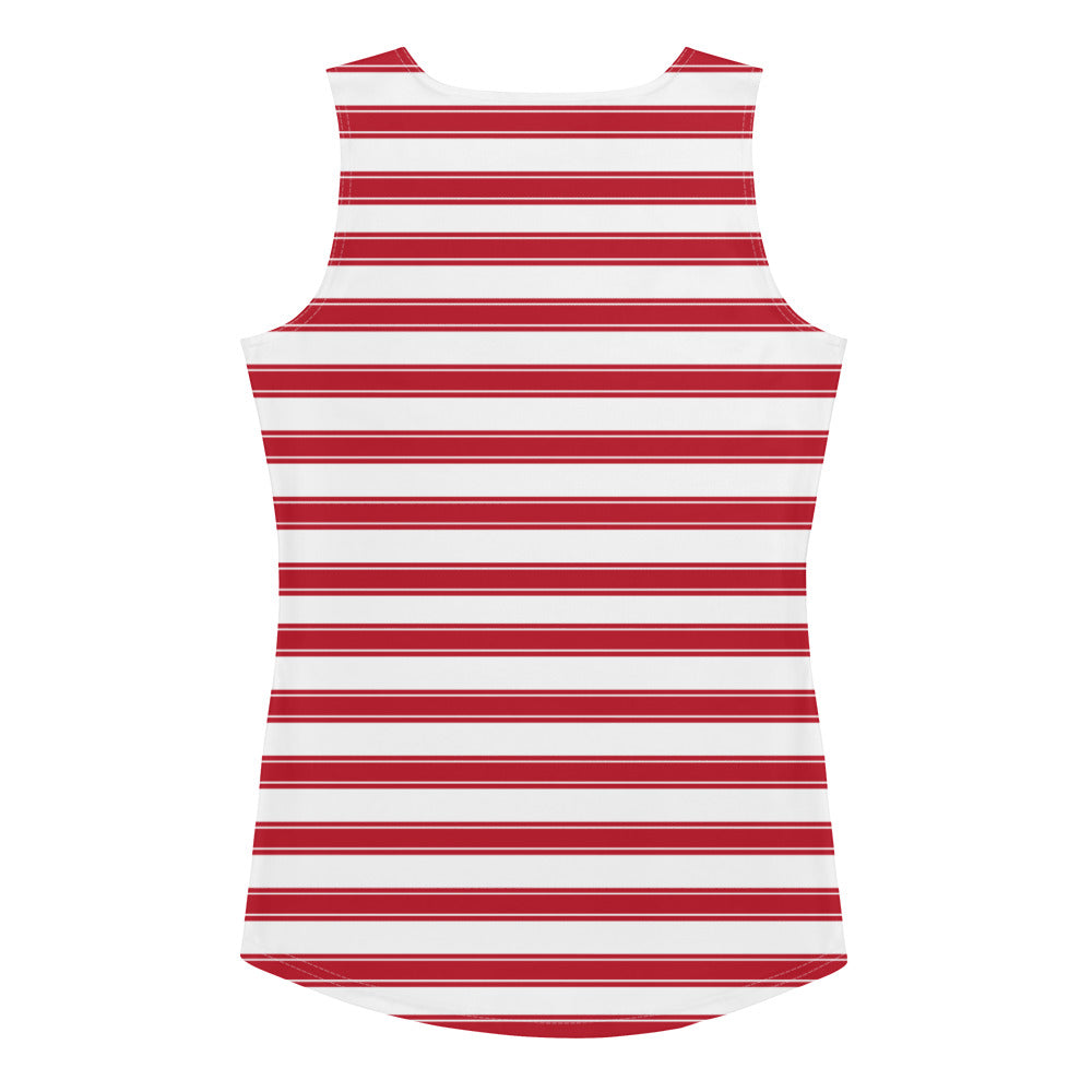 Red Stripes - Inspired By Selena Gomez - Sustainably Made Tank Top