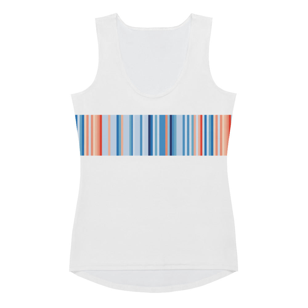 Climate Change Global Warming Stripes - Sustainably Made Men's Long Sleeve Tee