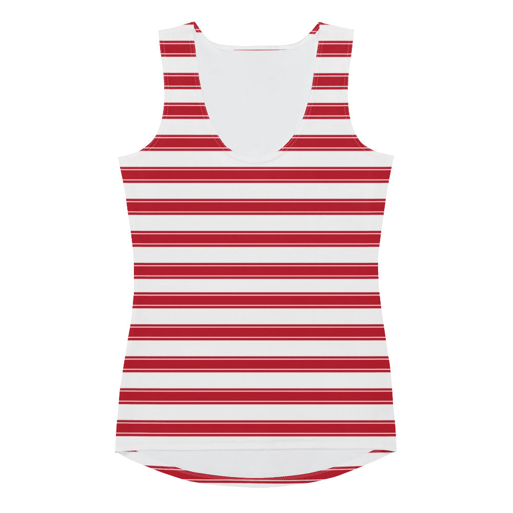 Red Stripes - Inspired By Selena Gomez - Sustainably Made Tank Top