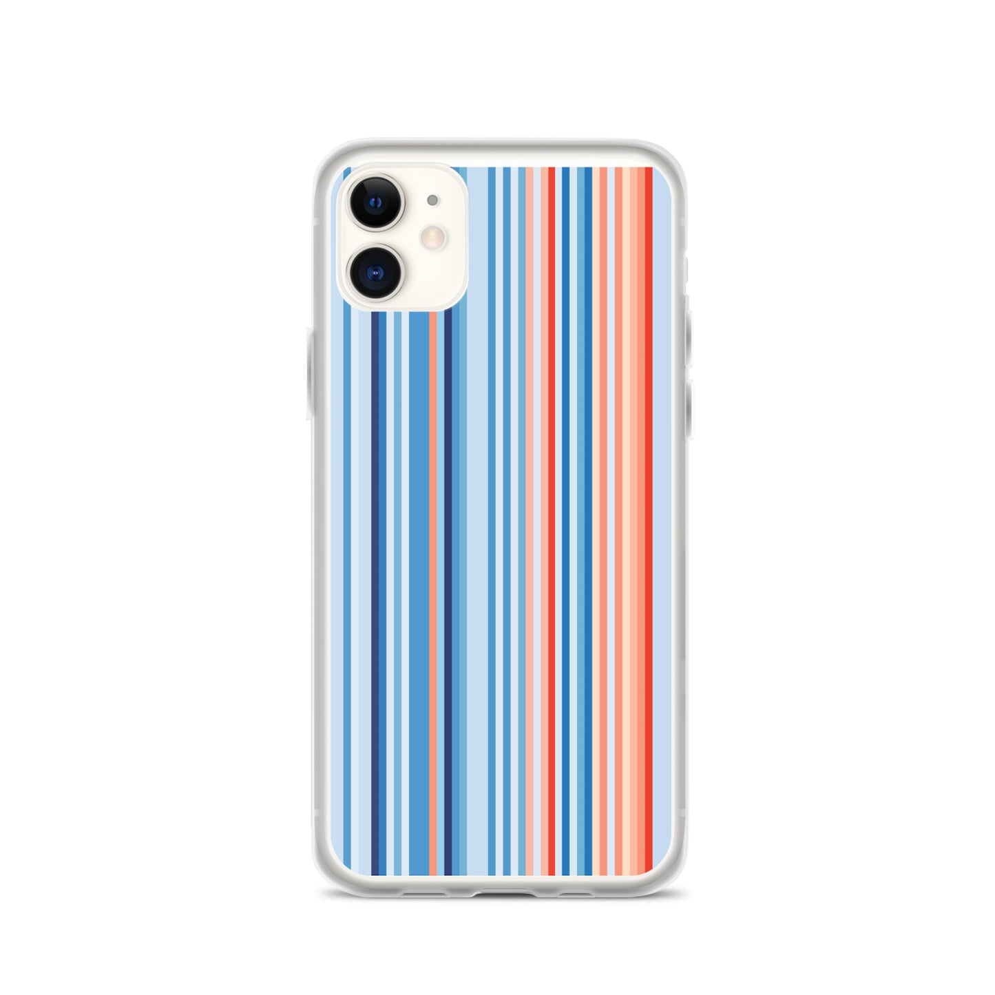 Climate Change Global Warming Stripes - Sustainably Made Clear Case for iPhone® Vertical