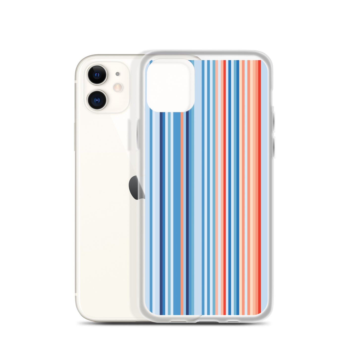 Climate Change Global Warming Stripes - Sustainably Made Clear Case for iPhone® Vertical