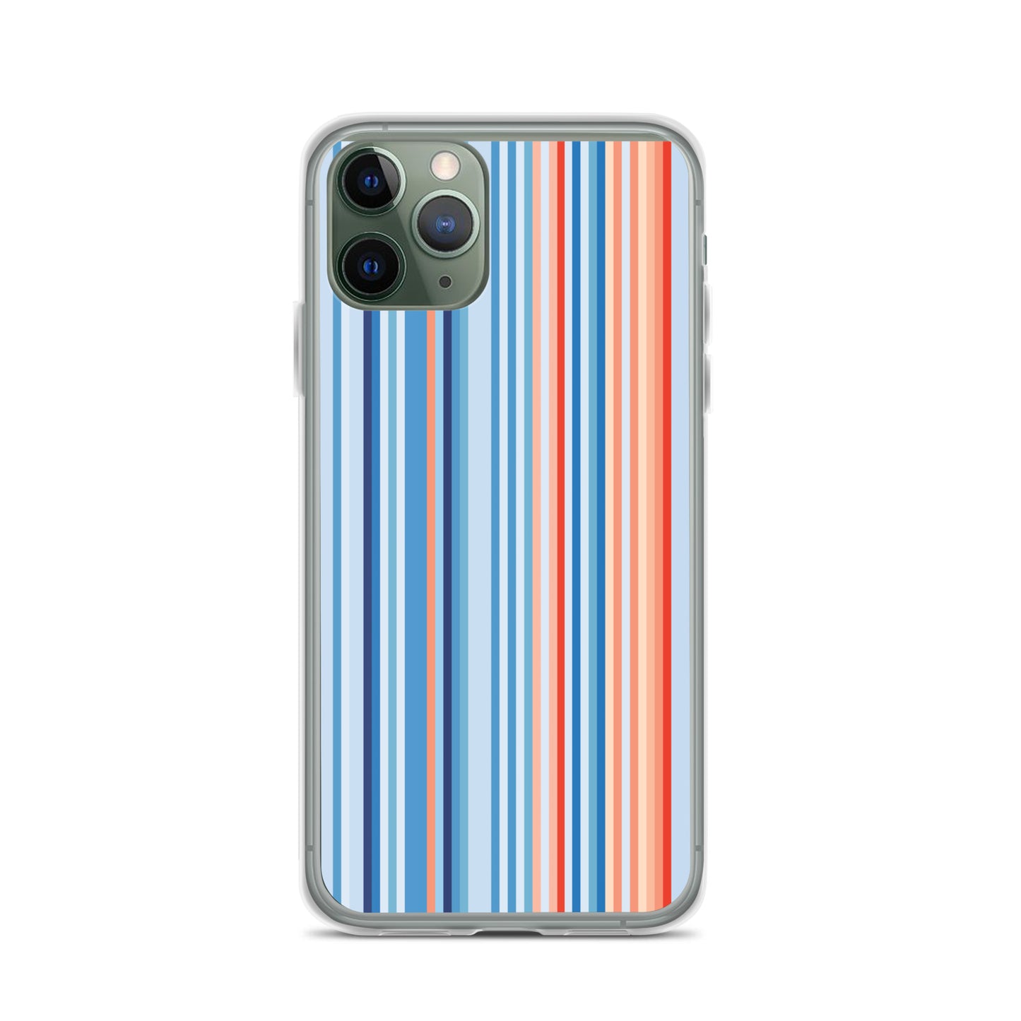 Climate Change Global Warming Stripes - Sustainably Made Clear Case for iPhone® Vertical