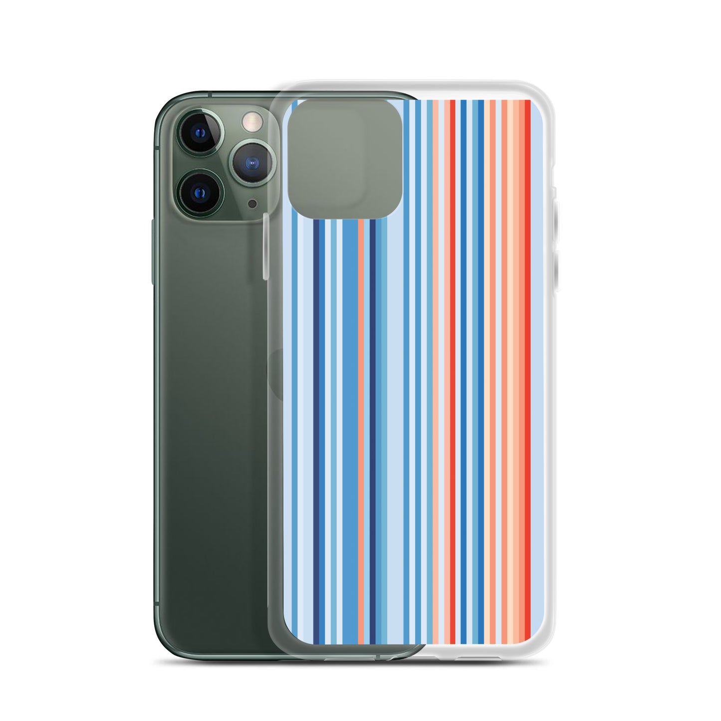 Climate Change Global Warming Stripes - Sustainably Made Clear Case for iPhone® Vertical
