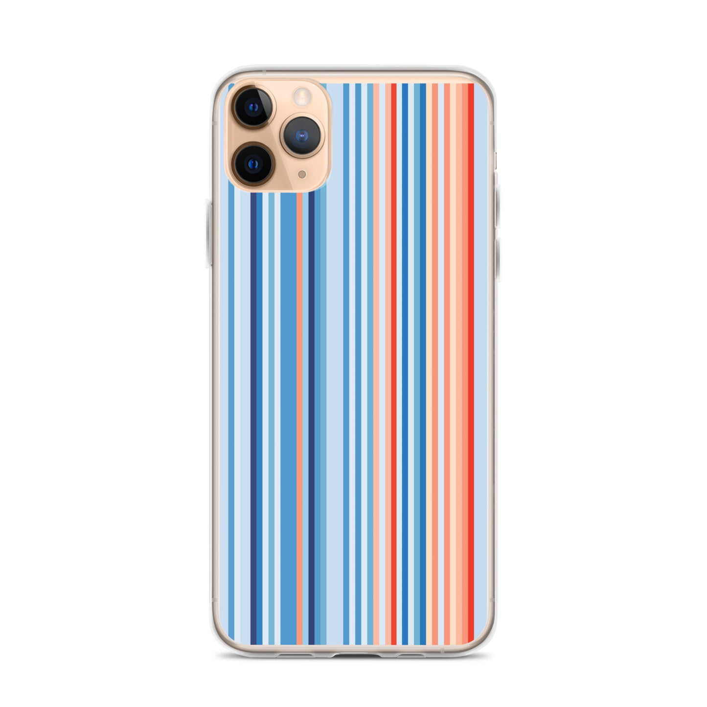 Climate Change Global Warming Stripes - Sustainably Made Clear Case for iPhone® Vertical