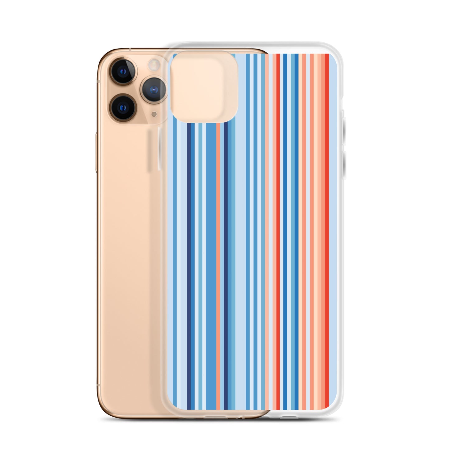 Climate Change Global Warming Stripes - Sustainably Made Clear Case for iPhone® Vertical