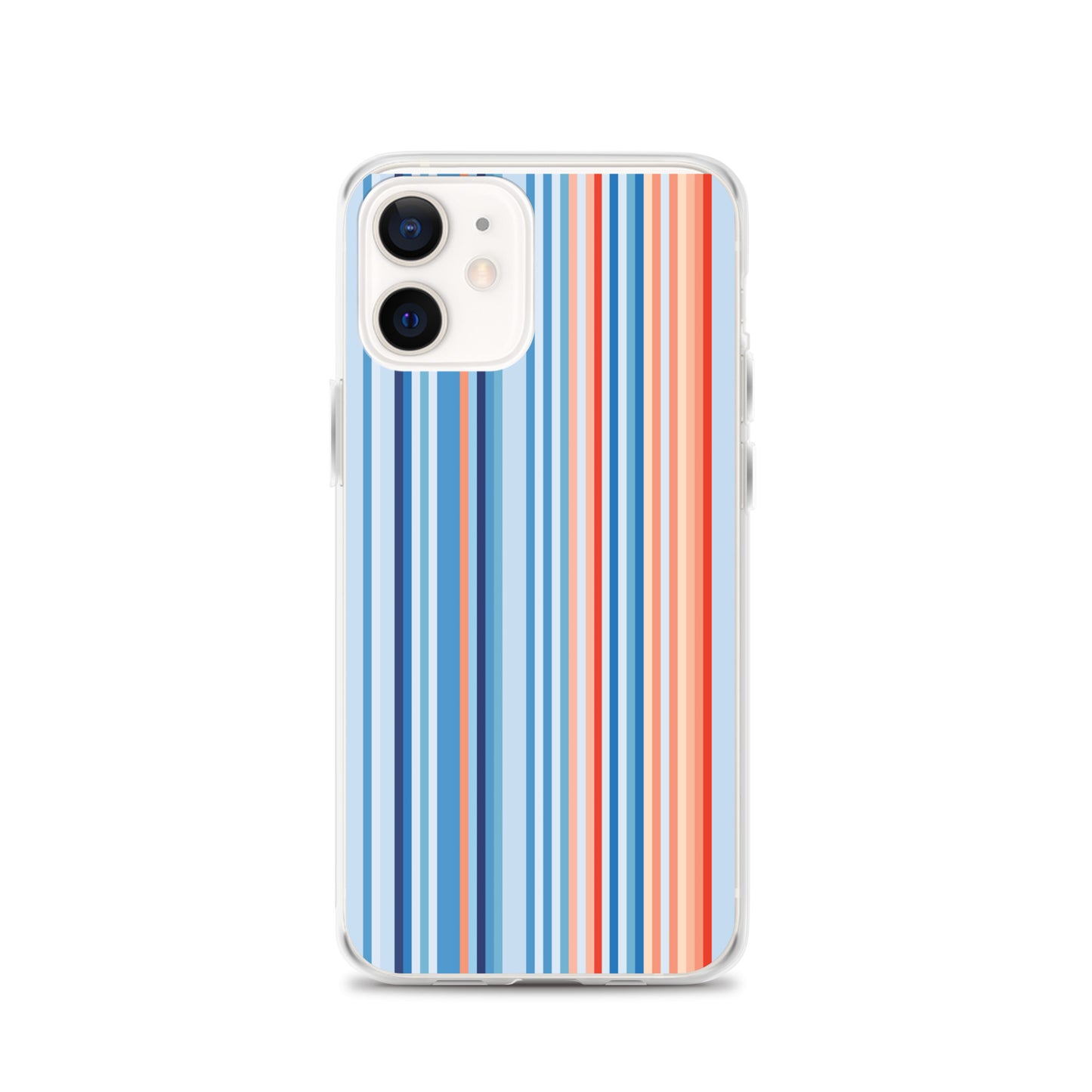 Climate Change Global Warming Stripes - Sustainably Made Clear Case for iPhone® Vertical