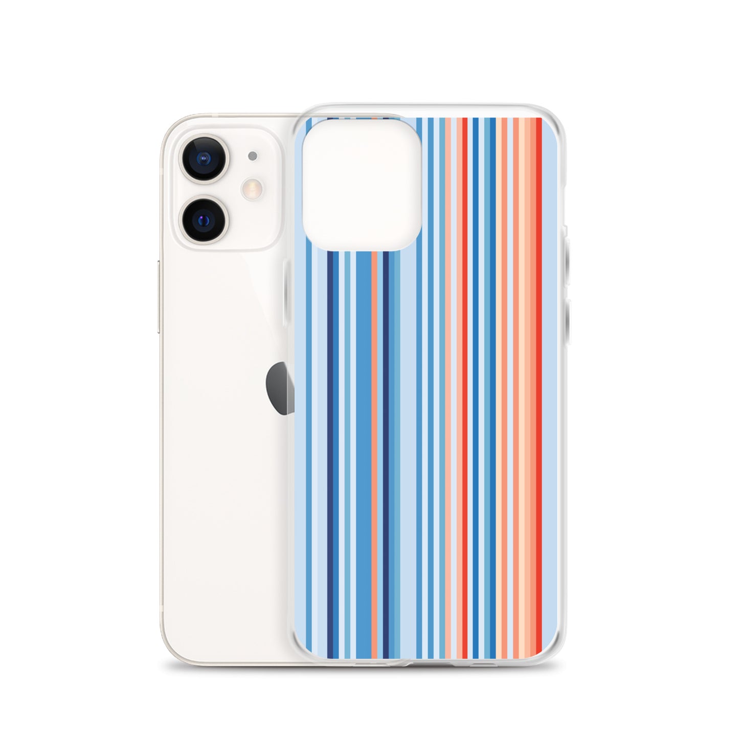 Climate Change Global Warming Stripes - Sustainably Made Clear Case for iPhone® Vertical