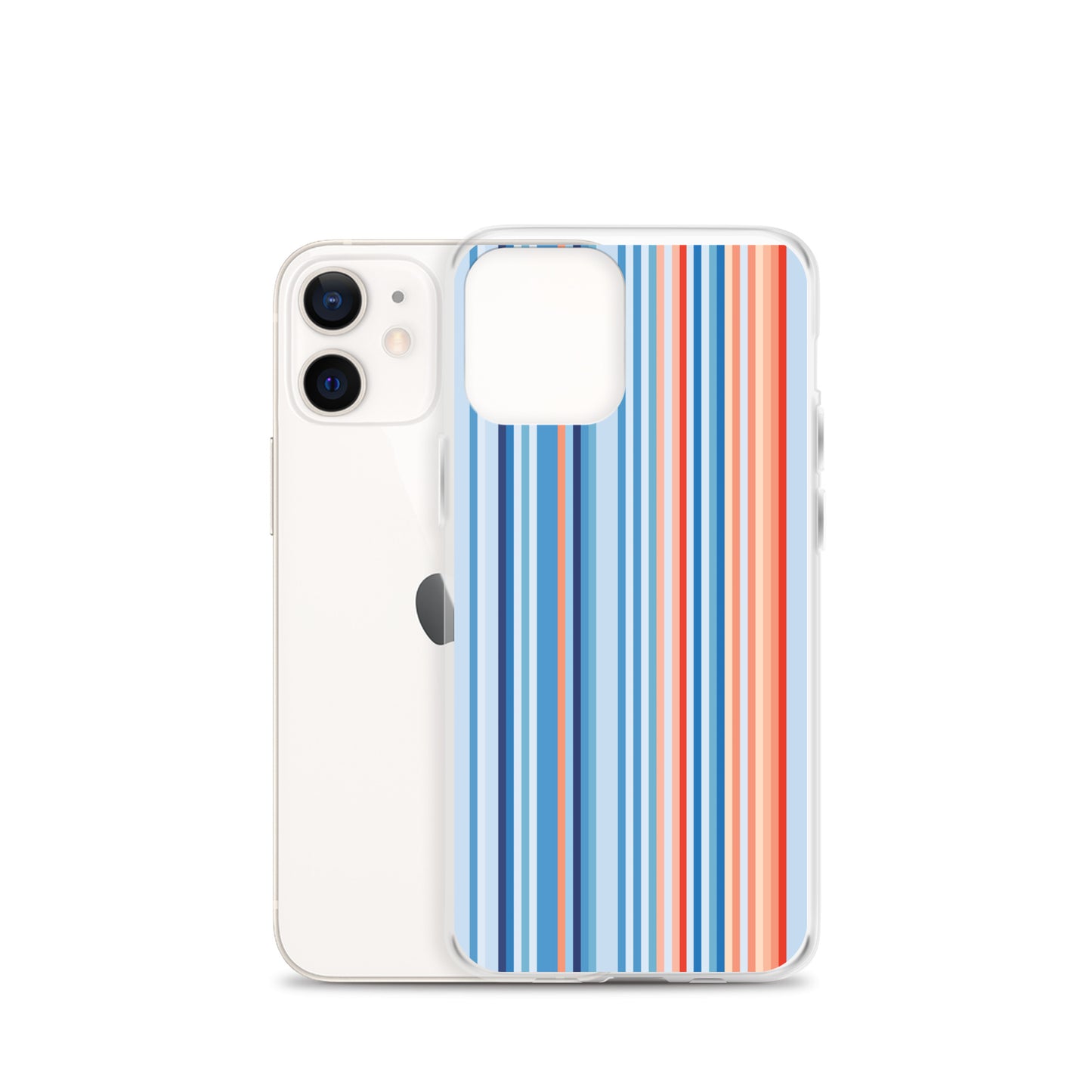 Climate Change Global Warming Stripes - Sustainably Made Clear Case for iPhone® Vertical