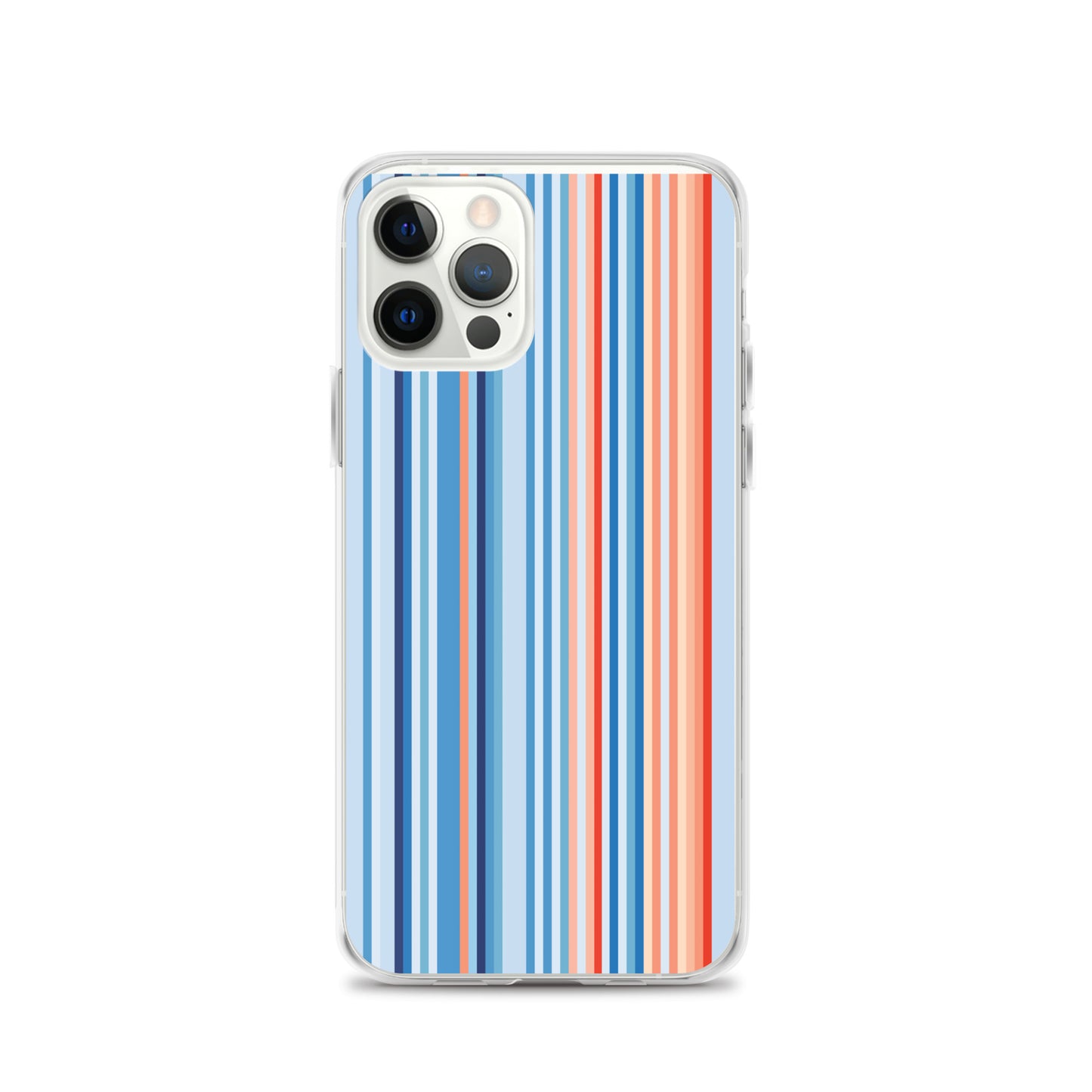 Climate Change Global Warming Stripes - Sustainably Made Clear Case for iPhone® Vertical