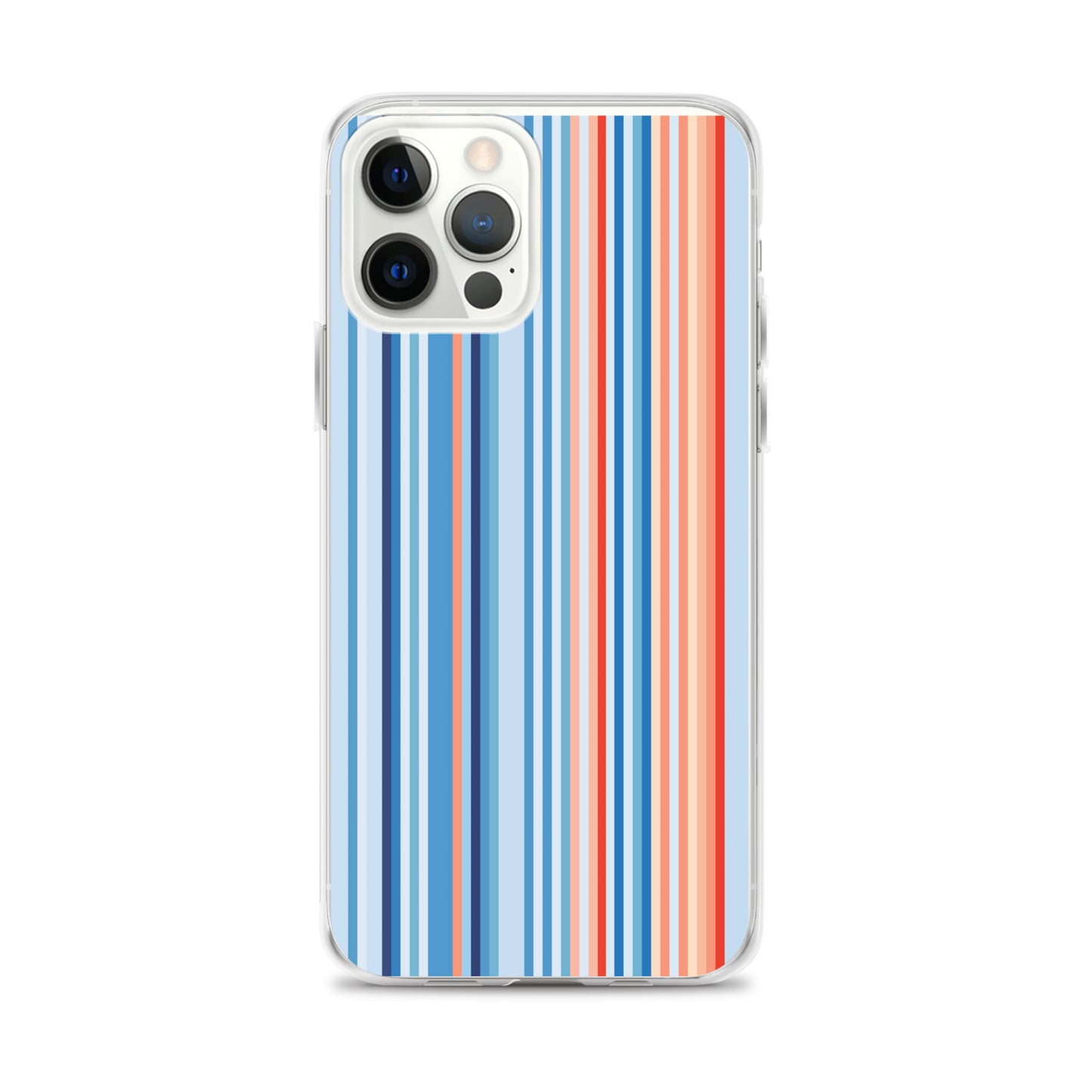 Climate Change Global Warming Stripes - Sustainably Made Clear Case for iPhone® Vertical