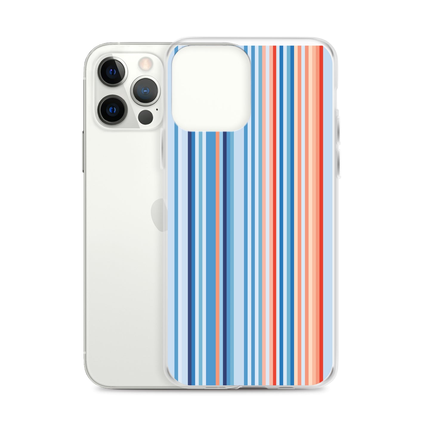 Climate Change Global Warming Stripes - Sustainably Made Clear Case for iPhone® Vertical