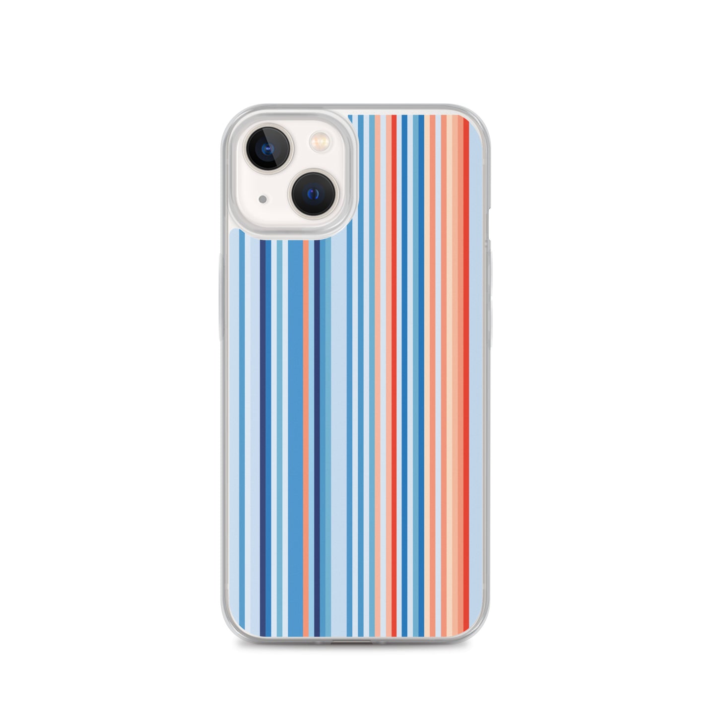 Climate Change Global Warming Stripes - Sustainably Made Clear Case for iPhone® Vertical
