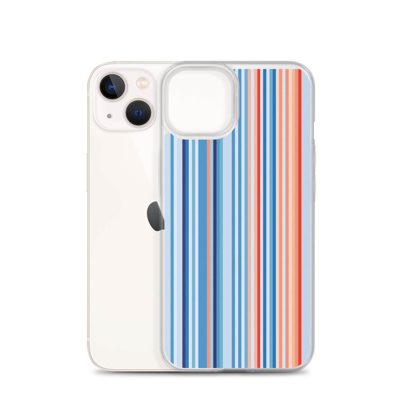 Climate Change Global Warming Stripes - Sustainably Made Clear Case for iPhone® Vertical