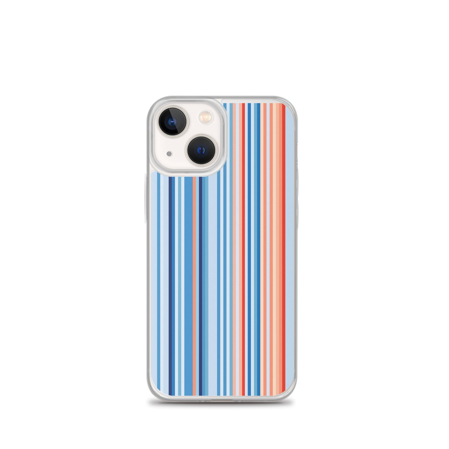 Climate Change Global Warming Stripes - Sustainably Made Clear Case for iPhone® Vertical