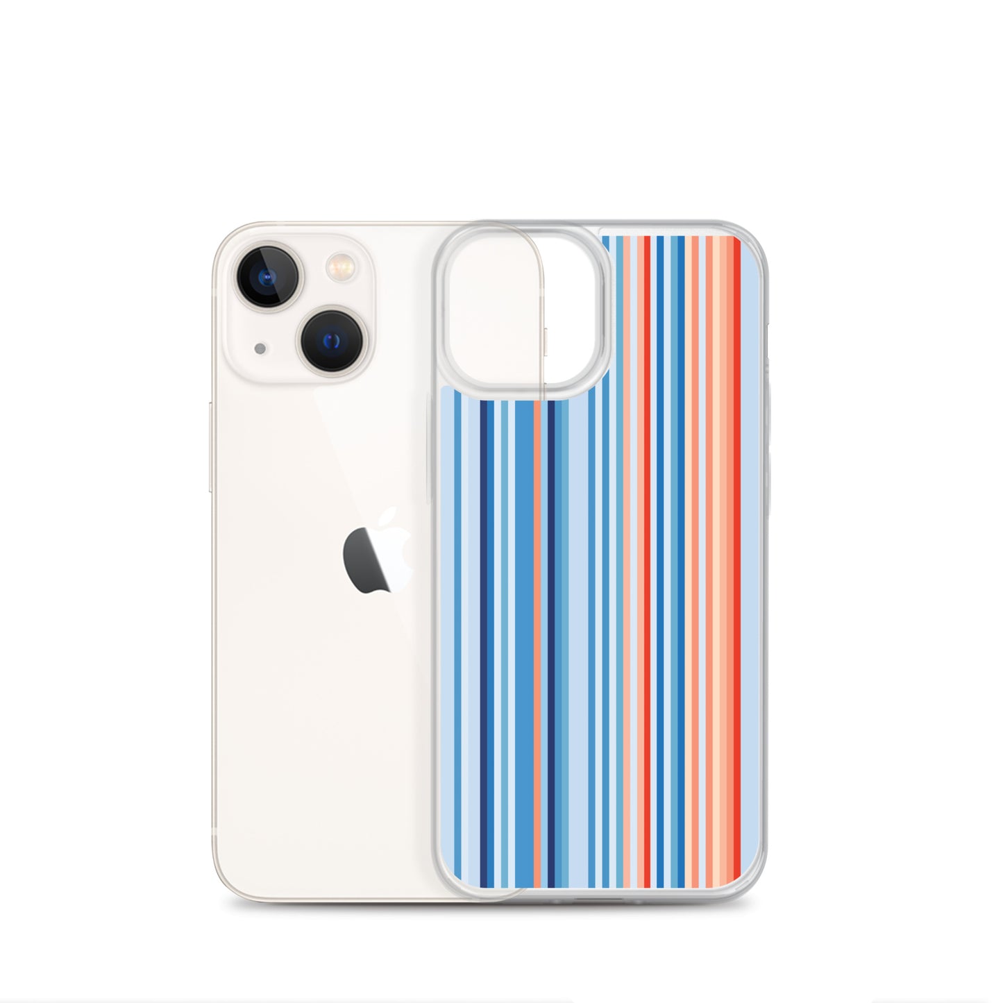 Climate Change Global Warming Stripes - Sustainably Made Clear Case for iPhone® Vertical