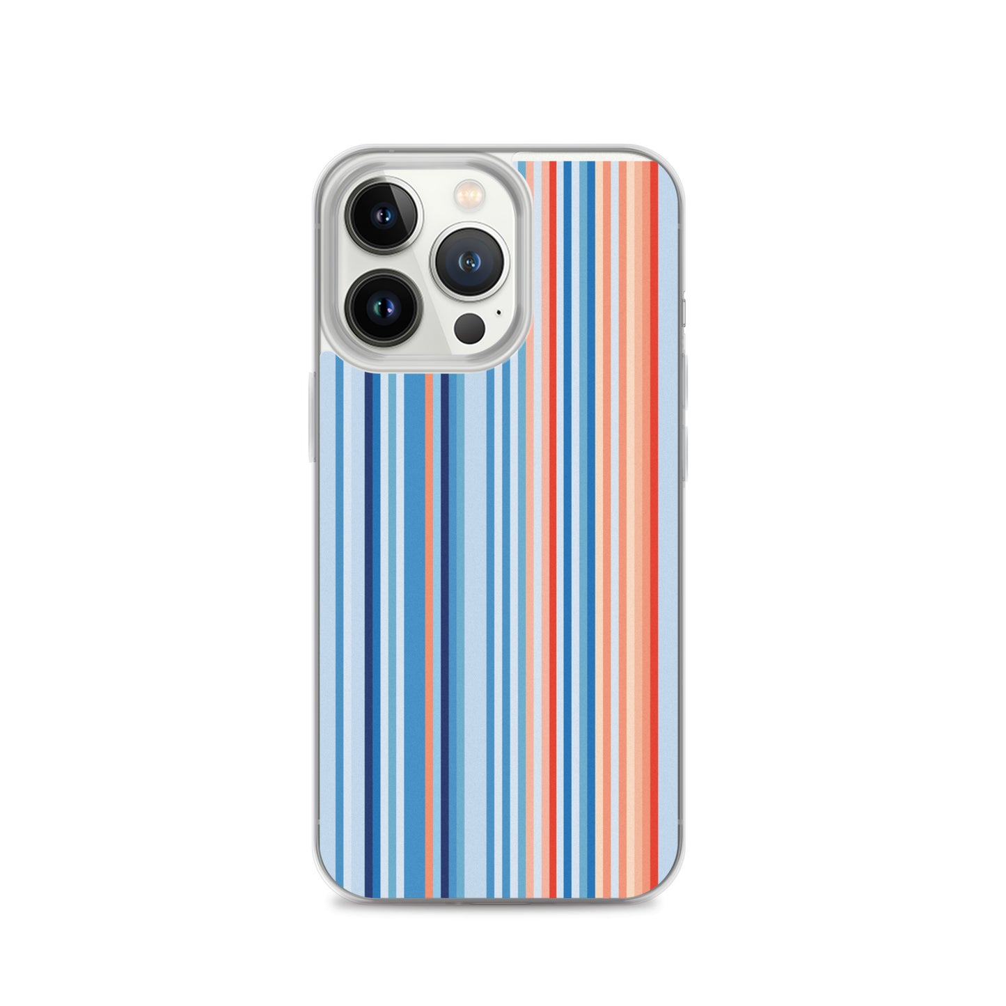 Climate Change Global Warming Stripes - Sustainably Made Clear Case for iPhone® Vertical