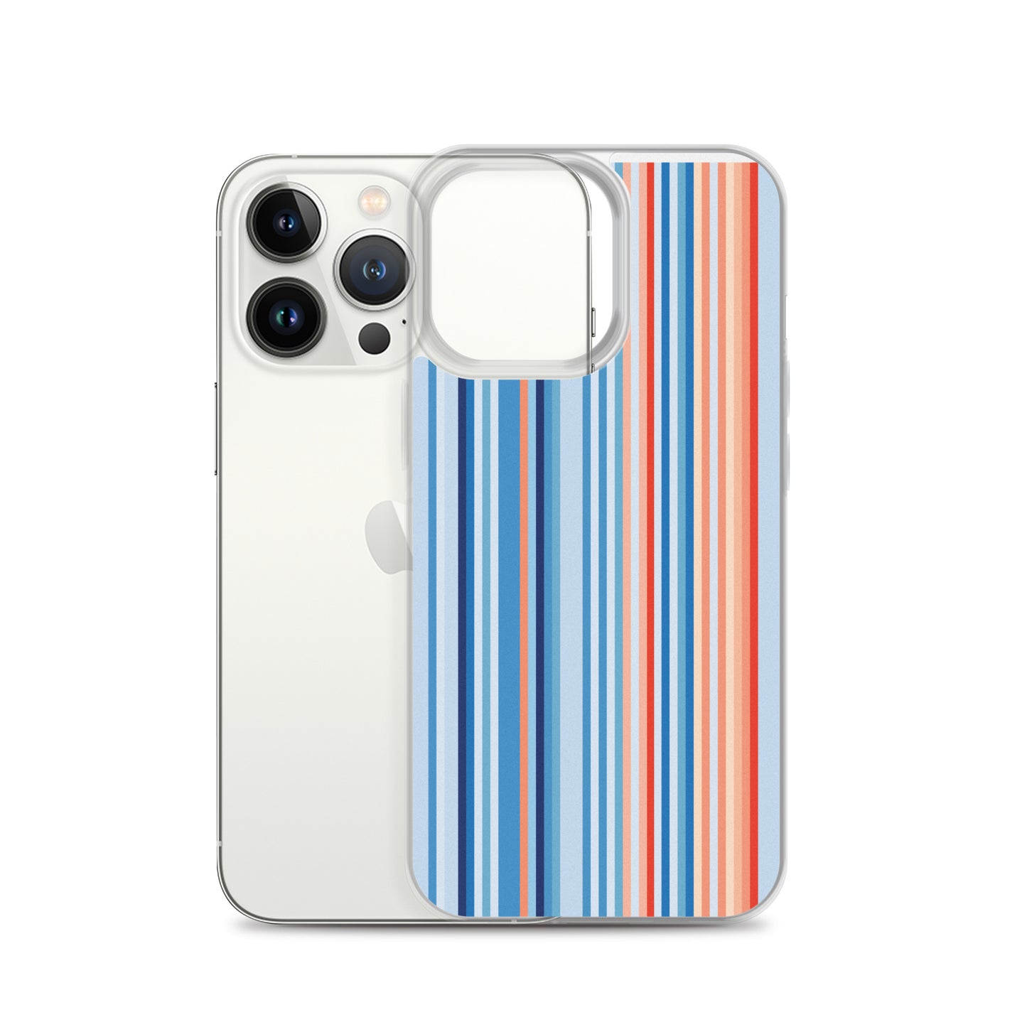 Climate Change Global Warming Stripes - Sustainably Made Clear Case for iPhone® Vertical