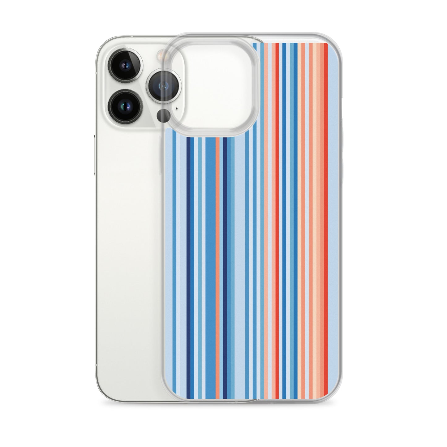 Climate Change Global Warming Stripes - Sustainably Made Clear Case for iPhone® Vertical