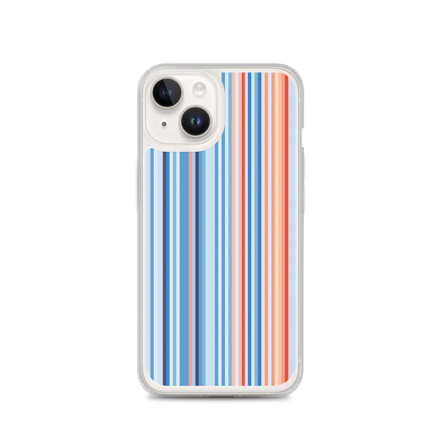 Climate Change Global Warming Stripes - Sustainably Made Clear Case for iPhone® Vertical