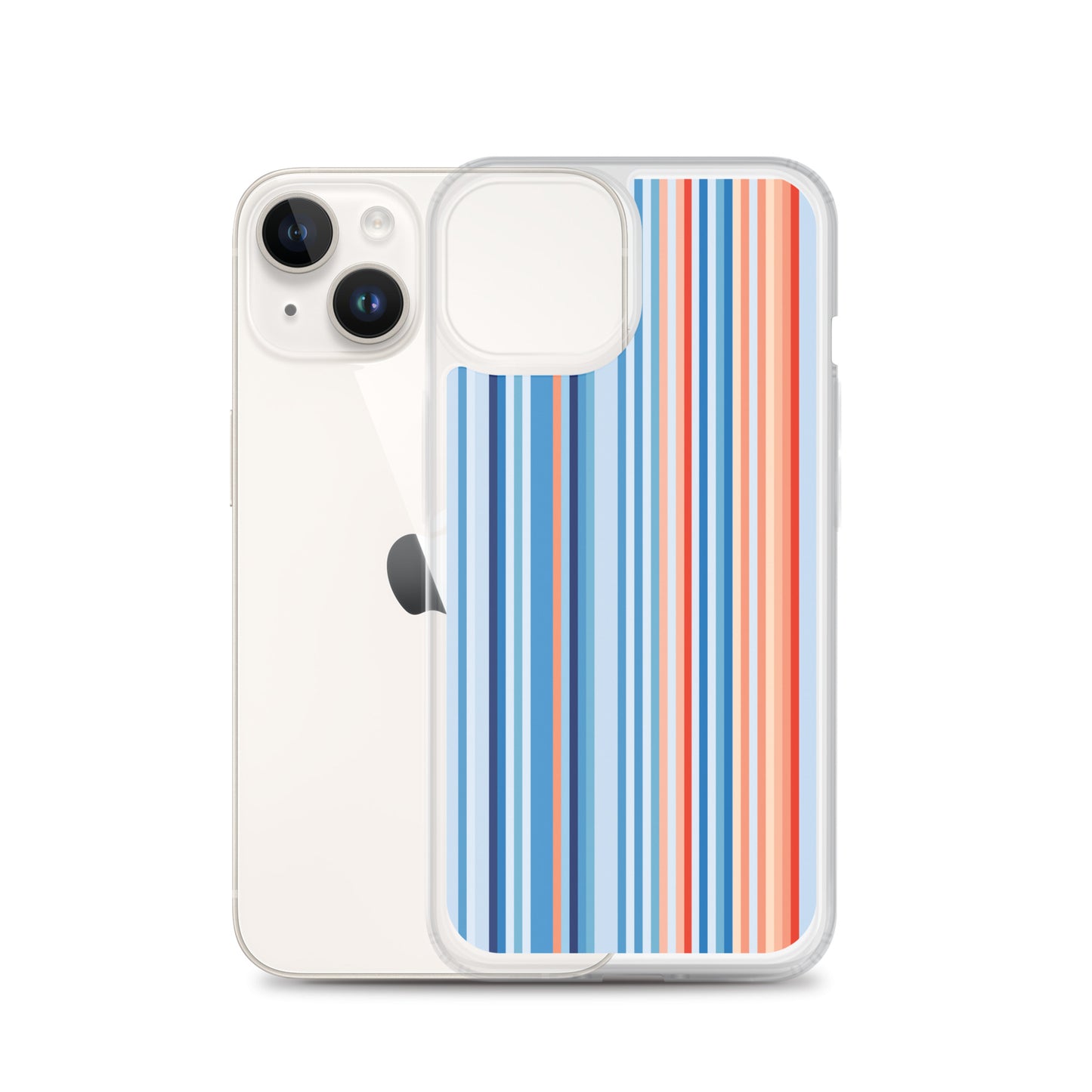 Climate Change Global Warming Stripes - Sustainably Made Clear Case for iPhone® Vertical