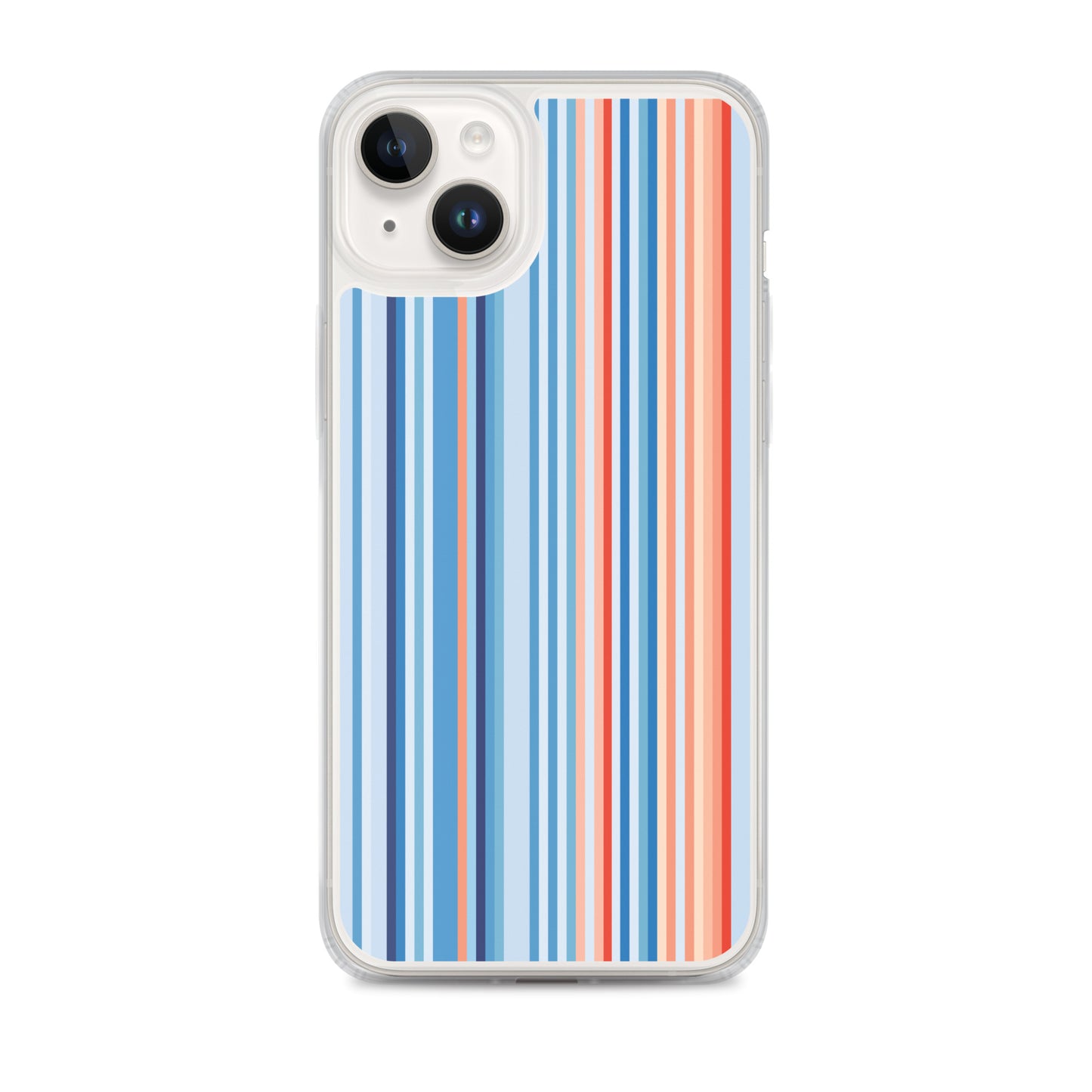 Climate Change Global Warming Stripes - Sustainably Made Clear Case for iPhone® Vertical