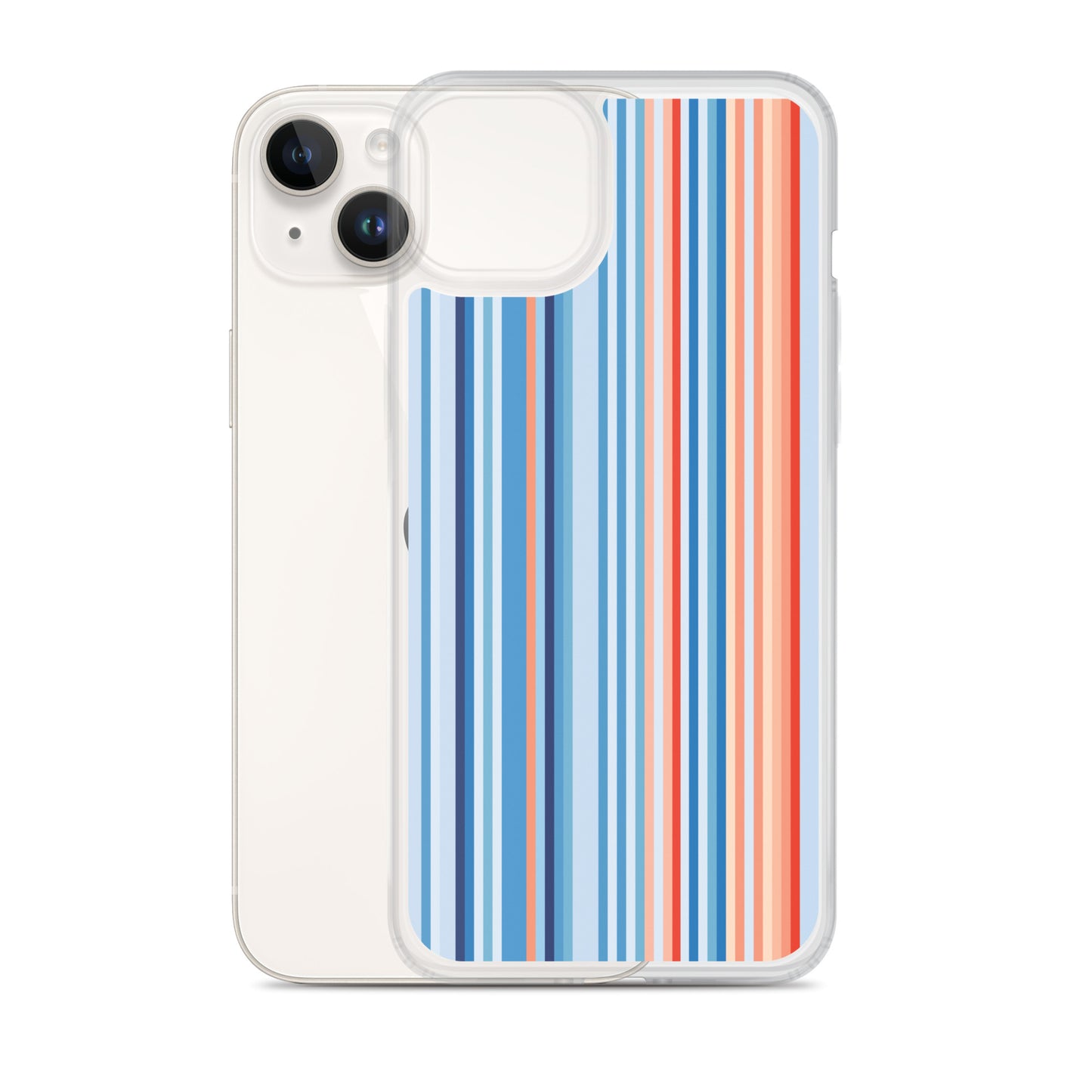 Climate Change Global Warming Stripes - Sustainably Made Clear Case for iPhone® Vertical