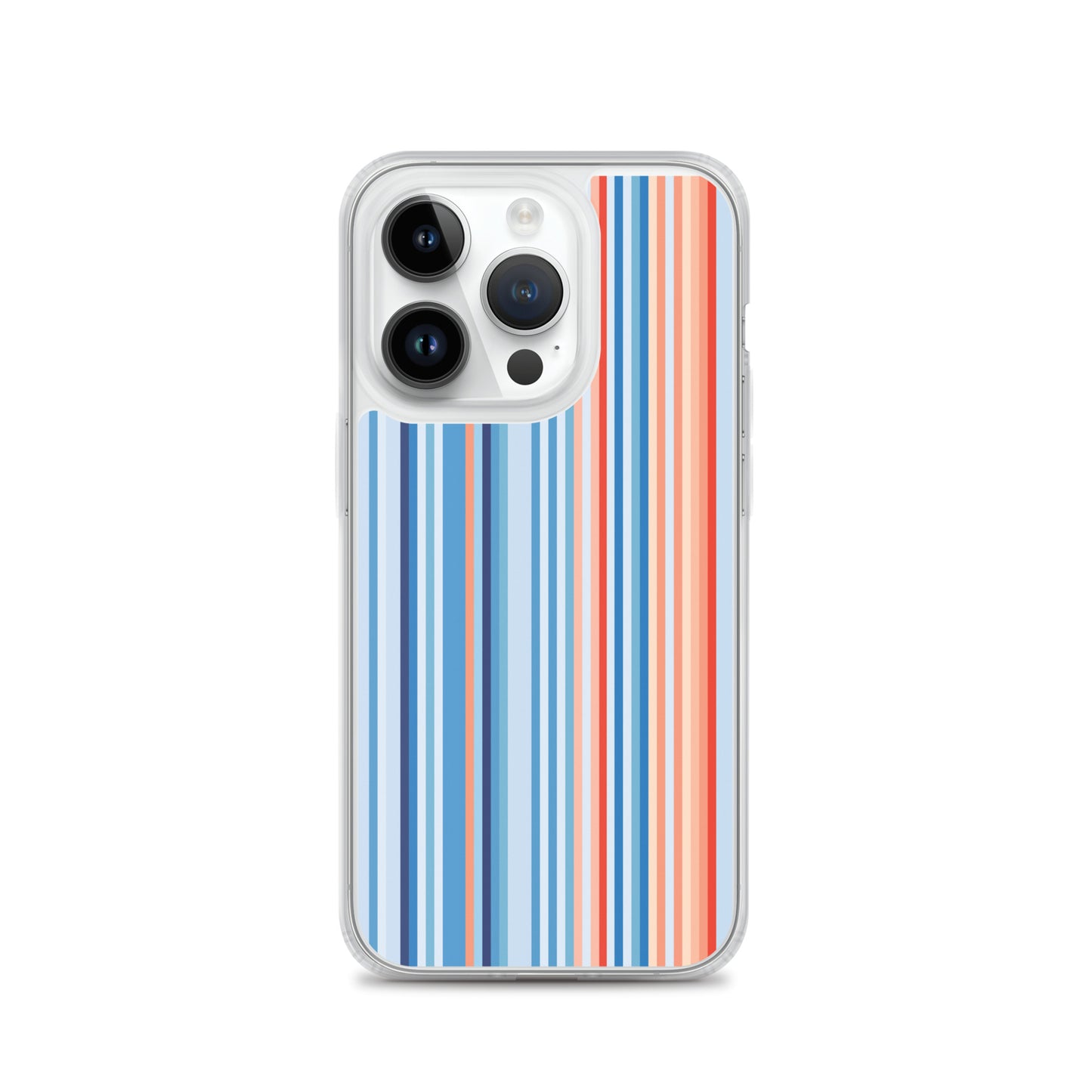 Climate Change Global Warming Stripes - Sustainably Made Clear Case for iPhone® Vertical
