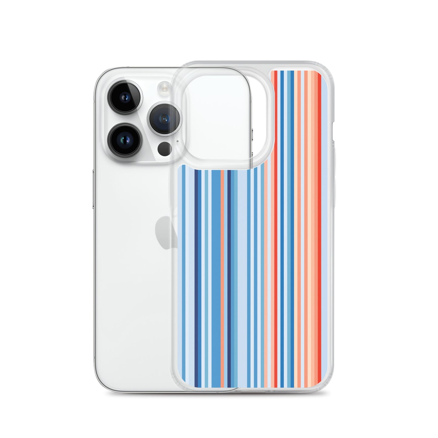 Climate Change Global Warming Stripes - Sustainably Made Clear Case for iPhone® Vertical