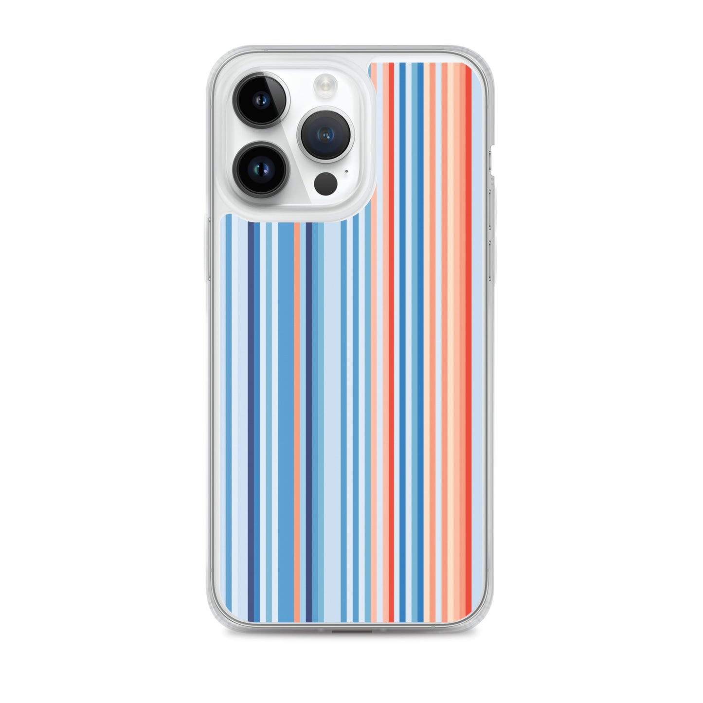 Climate Change Global Warming Stripes - Sustainably Made Clear Case for iPhone® Vertical