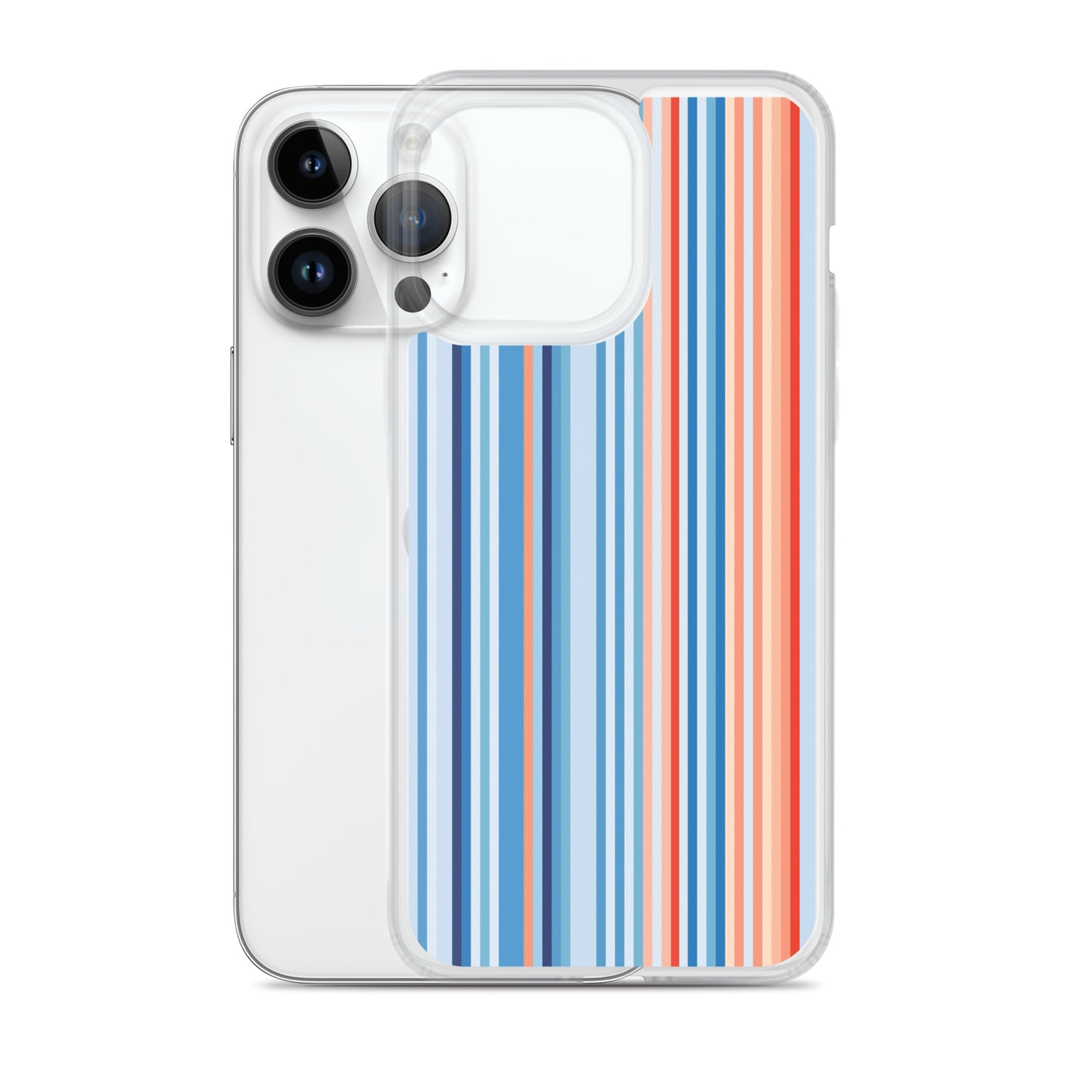Climate Change Global Warming Stripes - Sustainably Made Clear Case for iPhone® Vertical