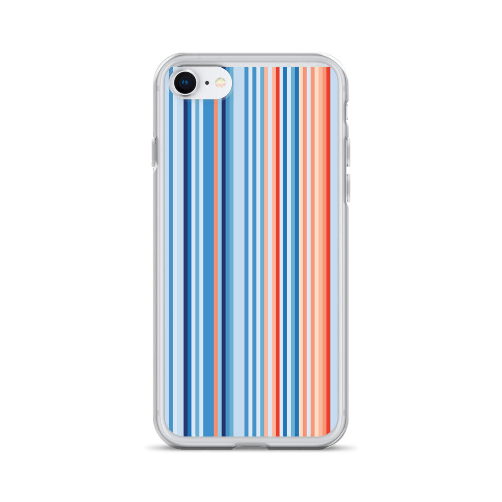 Climate Change Global Warming Stripes - Sustainably Made Clear Case for iPhone® Vertical