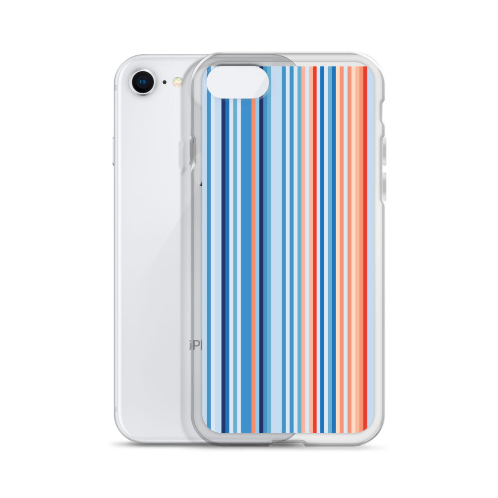Climate Change Global Warming Stripes - Sustainably Made Clear Case for iPhone® Vertical