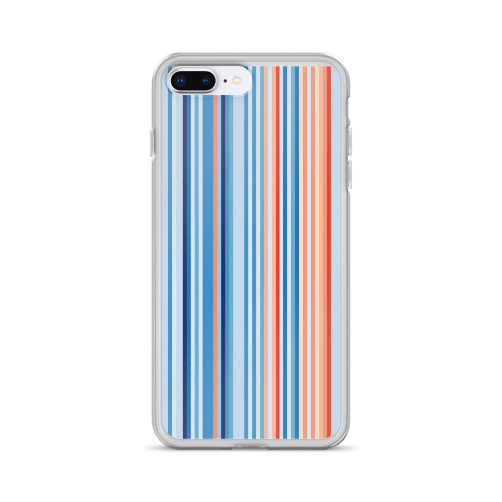 Climate Change Global Warming Stripes - Sustainably Made Clear Case for iPhone® Vertical