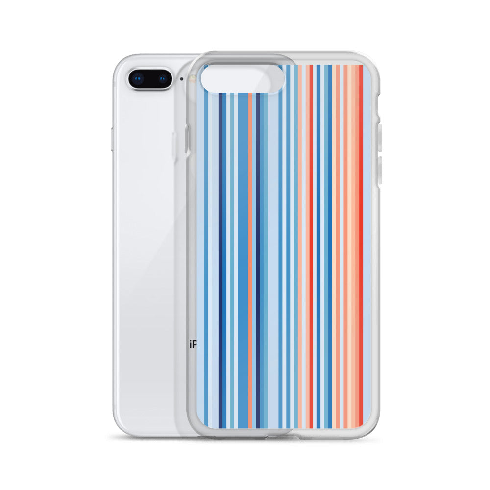 Climate Change Global Warming Stripes - Sustainably Made Clear Case for iPhone® Vertical