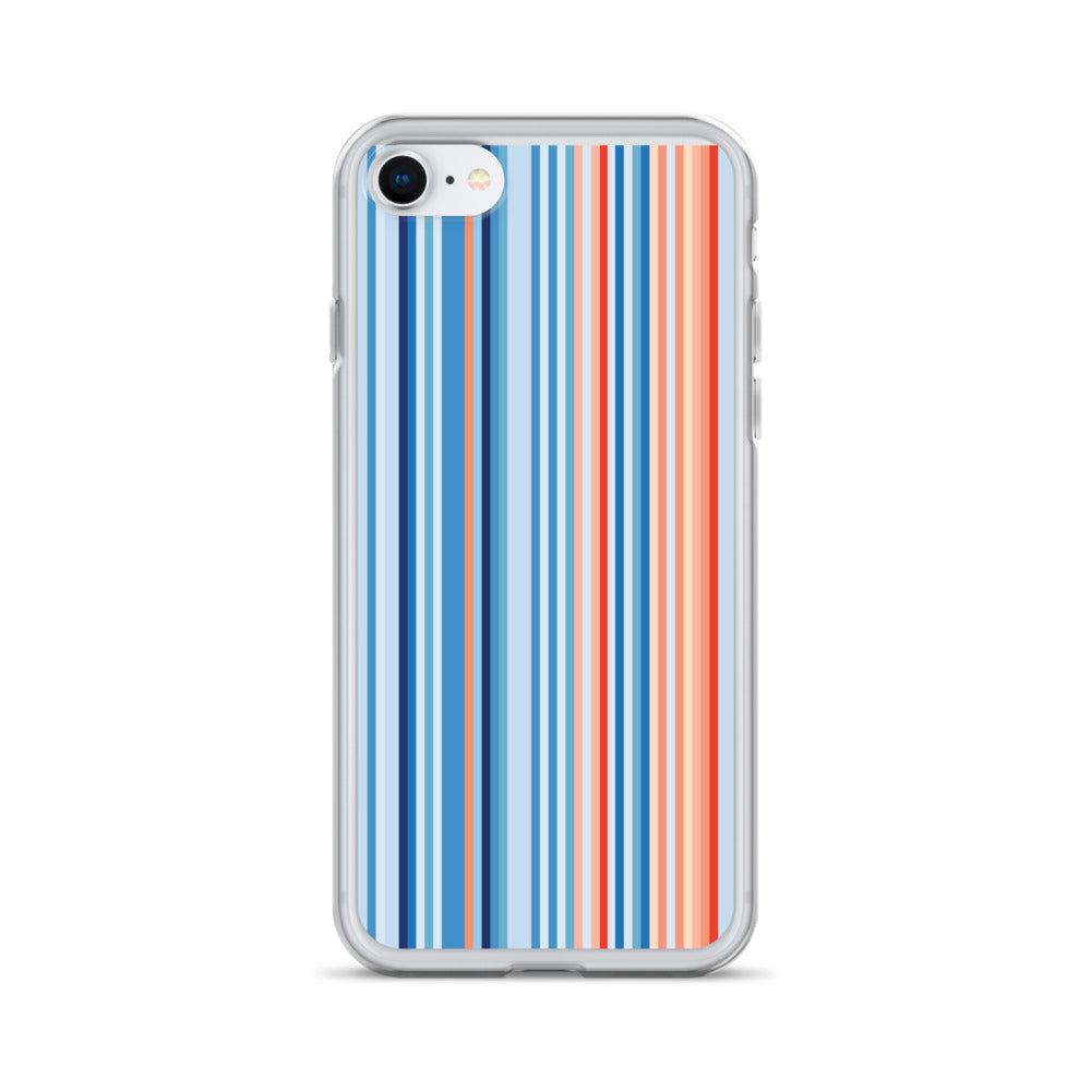 Climate Change Global Warming Stripes - Sustainably Made Clear Case for iPhone® Vertical