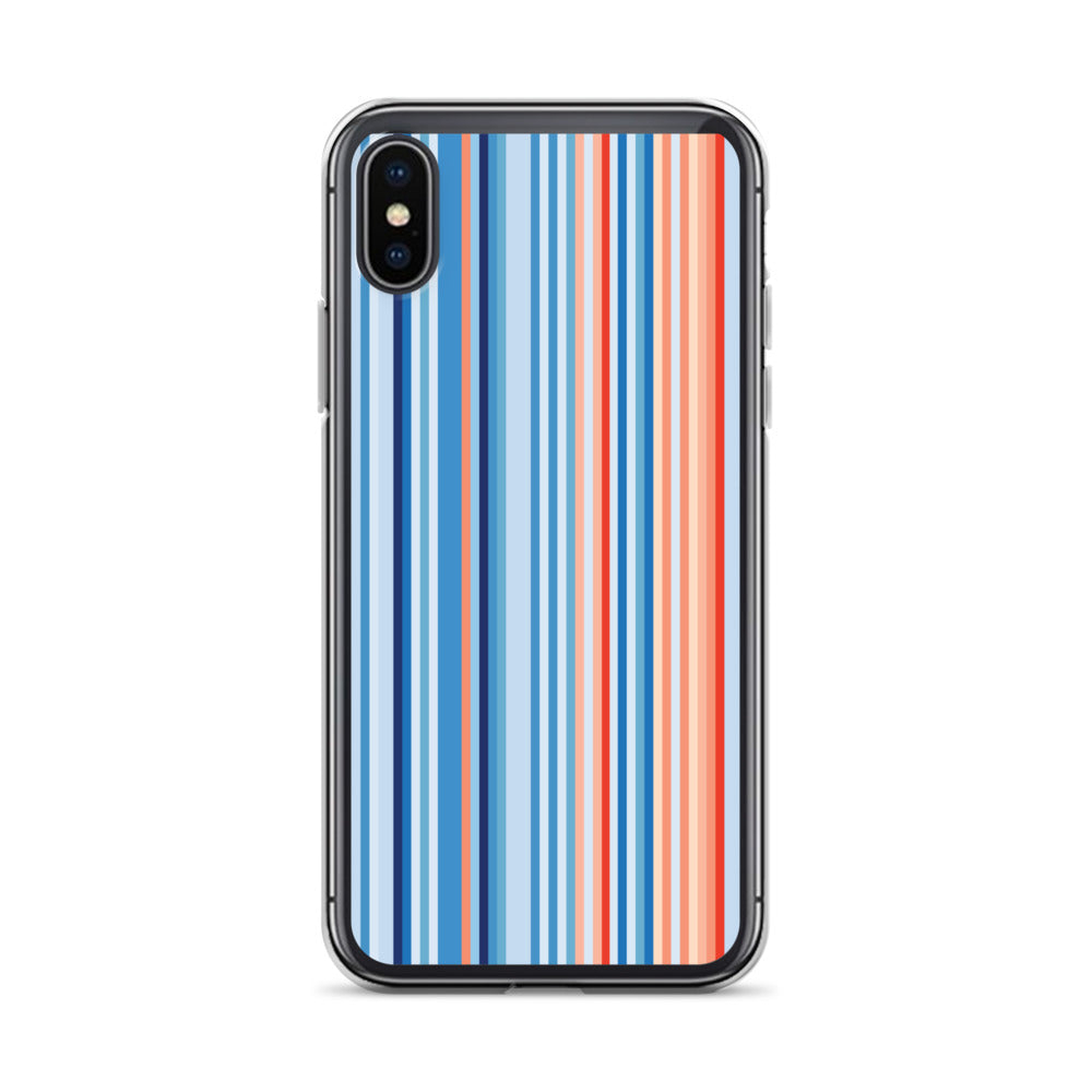 Climate Change Global Warming Stripes - Sustainably Made Clear Case for iPhone® Vertical