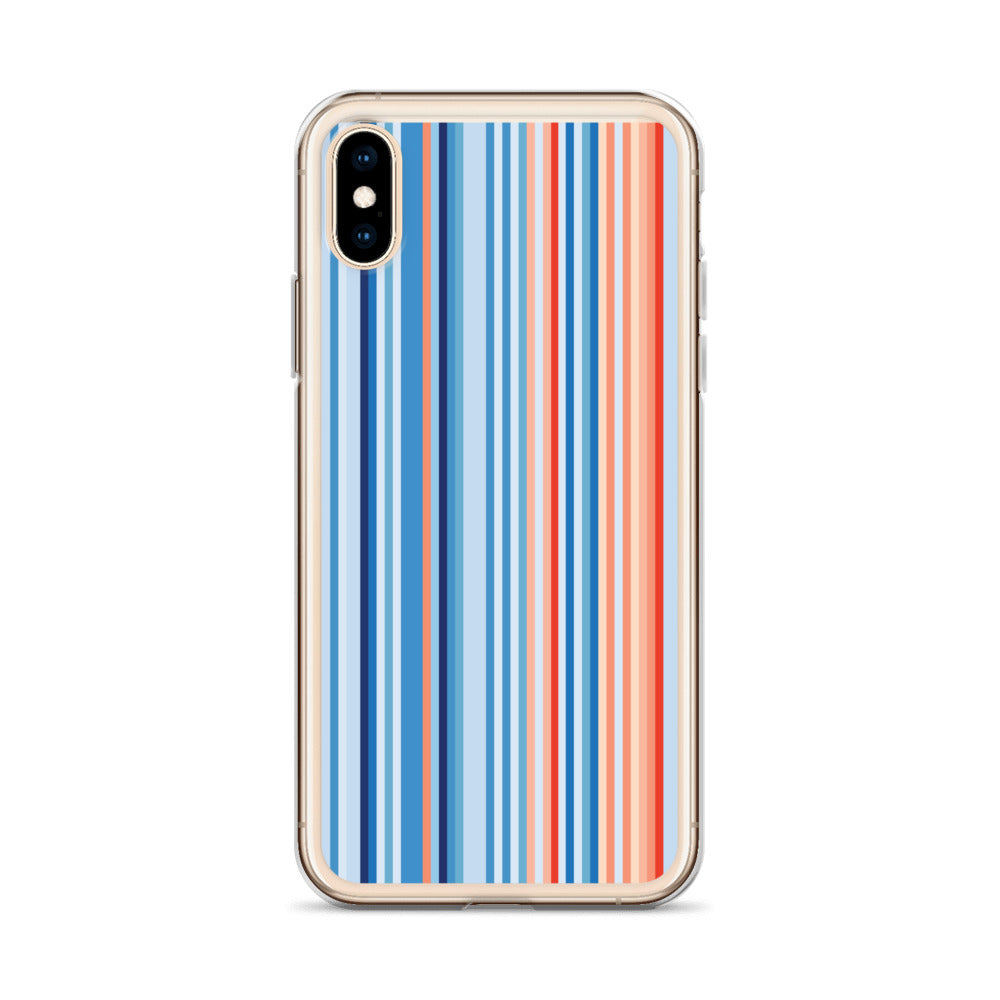Climate Change Global Warming Stripes - Sustainably Made Clear Case for iPhone® Vertical