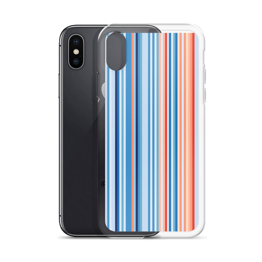 Climate Change Global Warming Stripes - Sustainably Made Clear Case for iPhone® Vertical