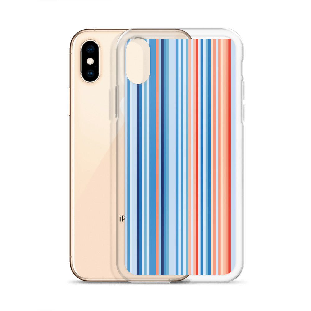 Climate Change Global Warming Stripes - Sustainably Made Clear Case for iPhone® Vertical