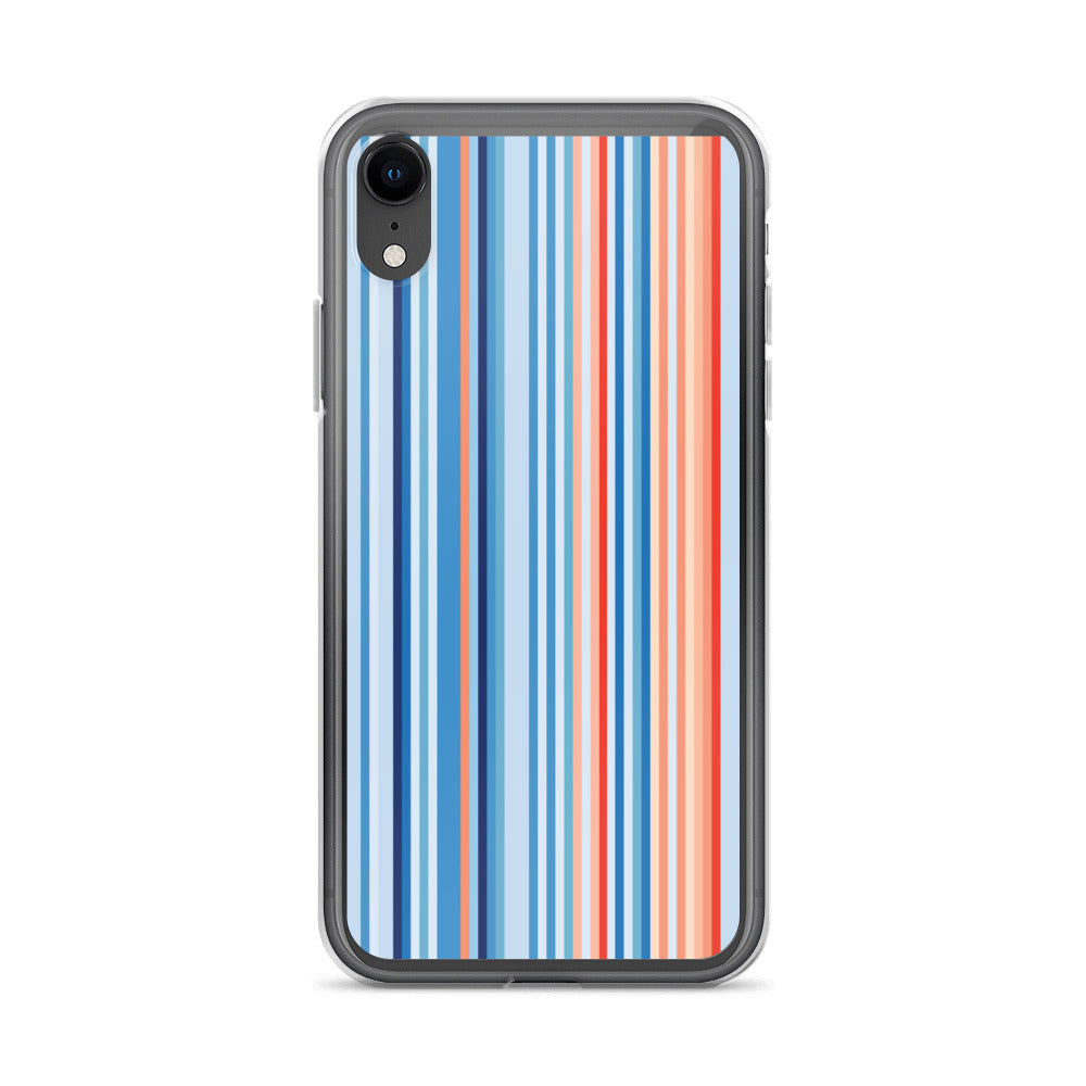 Climate Change Global Warming Stripes - Sustainably Made Clear Case for iPhone® Vertical