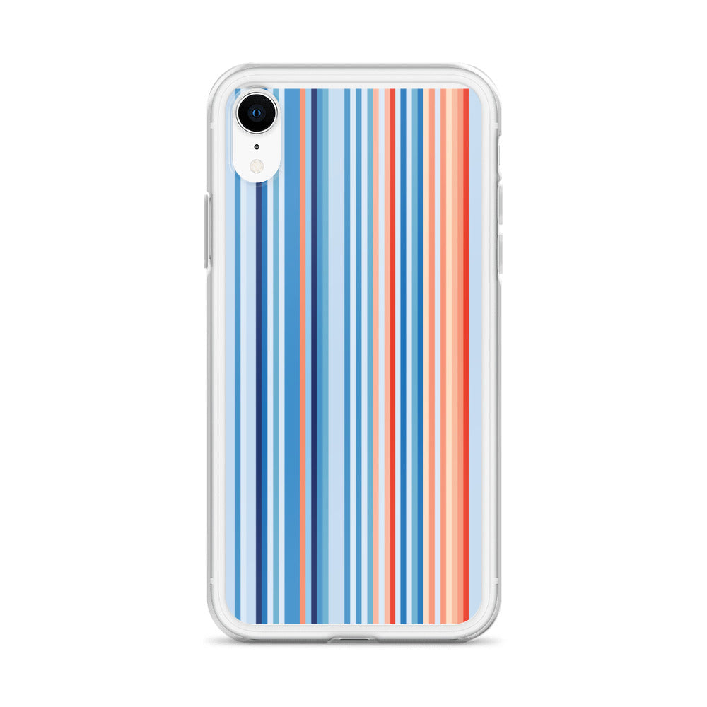 Climate Change Global Warming Stripes - Sustainably Made Clear Case for iPhone® Vertical